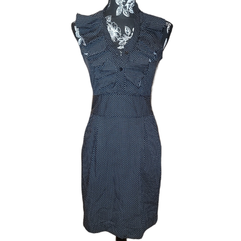 Express Design Studio Women's Sleeveless Dress Black with White Polka Dot Size 2